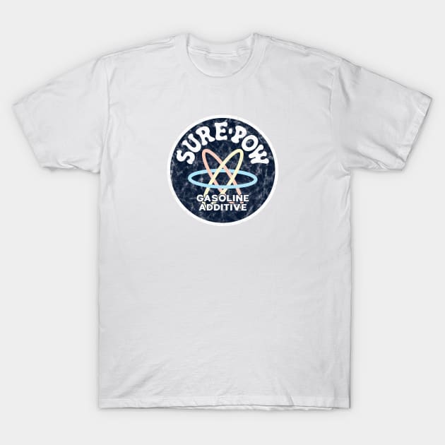 Sure-Pow Gasoline Additive (Original - White Worn) T-Shirt by jepegdesign